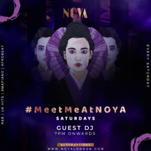 Meet Me at NOYA event flyer for Saturdays